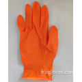 Gants de nitrile pur orange de sécurité gants confortables